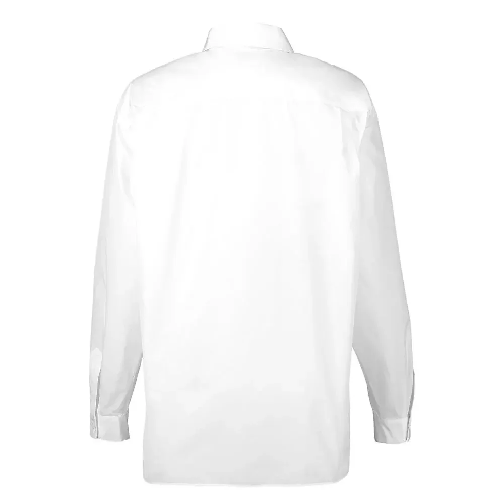 Michael Kors Womens Boyfriend Silk Cotton Taffeta Shirt in Optic White 6